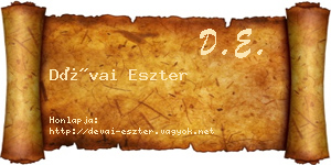 Dévai Eszter névjegykártya
